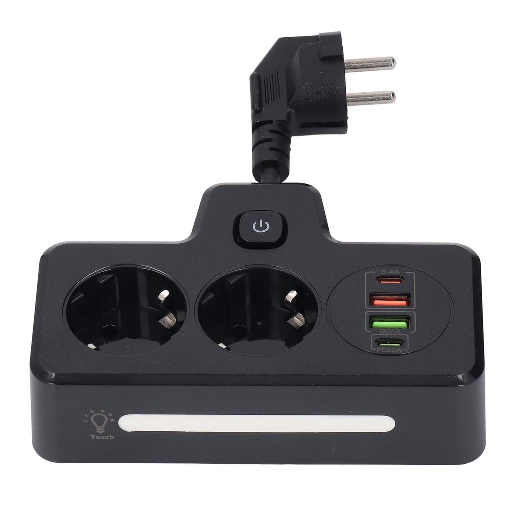 Flat Outlet Extender USB C 2 Prong Short Extension Cord Power Strip Desk Charger 3250W QC3.0 PD20W D