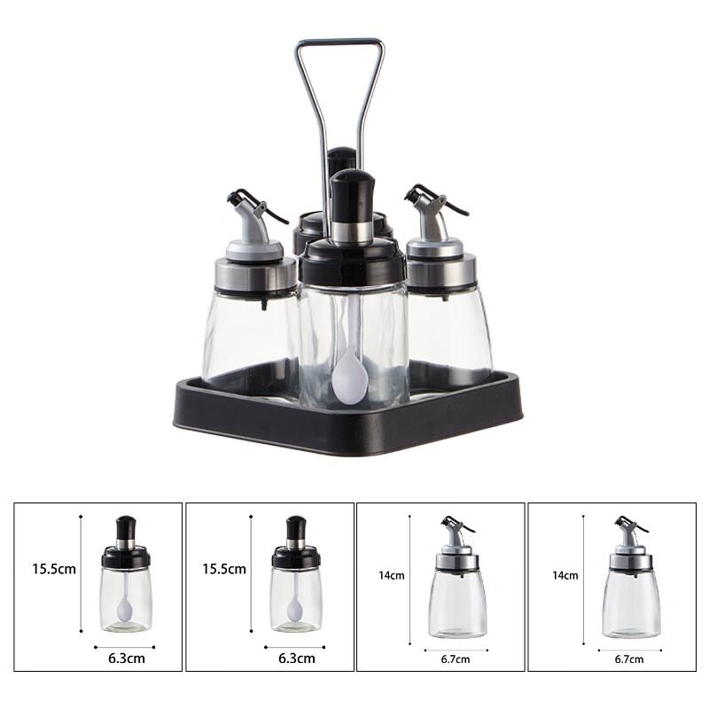 Dierun Tabletop Rotary Stainless Steel Condiment Set Set Ten