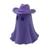 Halloween Cowboy Ghost Figurine Cute Ghost Statue Wearing Cowboy Hat Resin Tabletop
