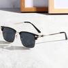 Trendige quadratische Sonnenbrille Damen Herren Vintage Halbrahmen Farbverlauf Gläser Sonnenbrillen für Herren Outdoor Sport Brillen UV400