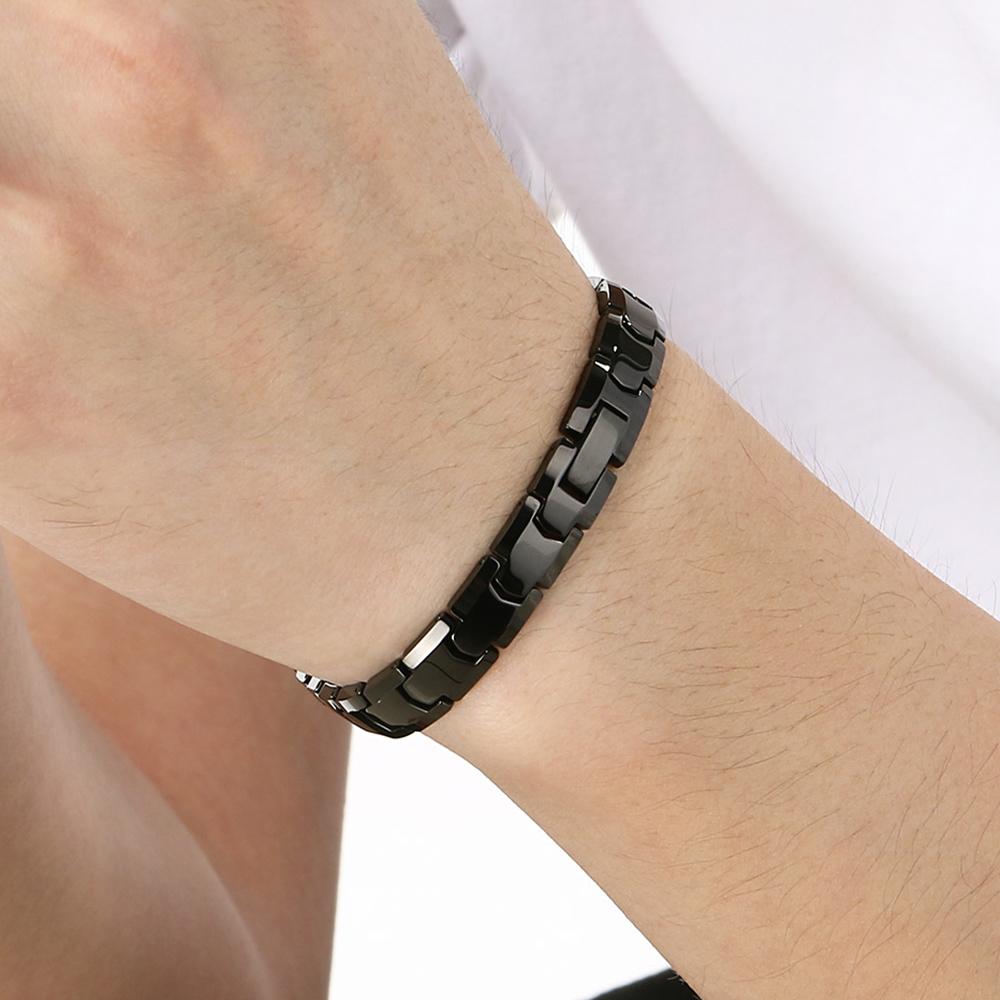 Men's Solid Tungsten Steel Bracelet for Man Woman 18/19/20CM Length 9MM Width Therapeutic Magnetic Bracelet Waterproof Polished