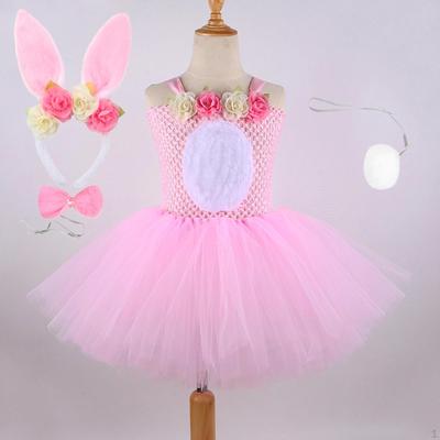 Easter Costume Tutu Set Ears Headdress Cute Hair Accessories Bunny and Tail for Birthdays