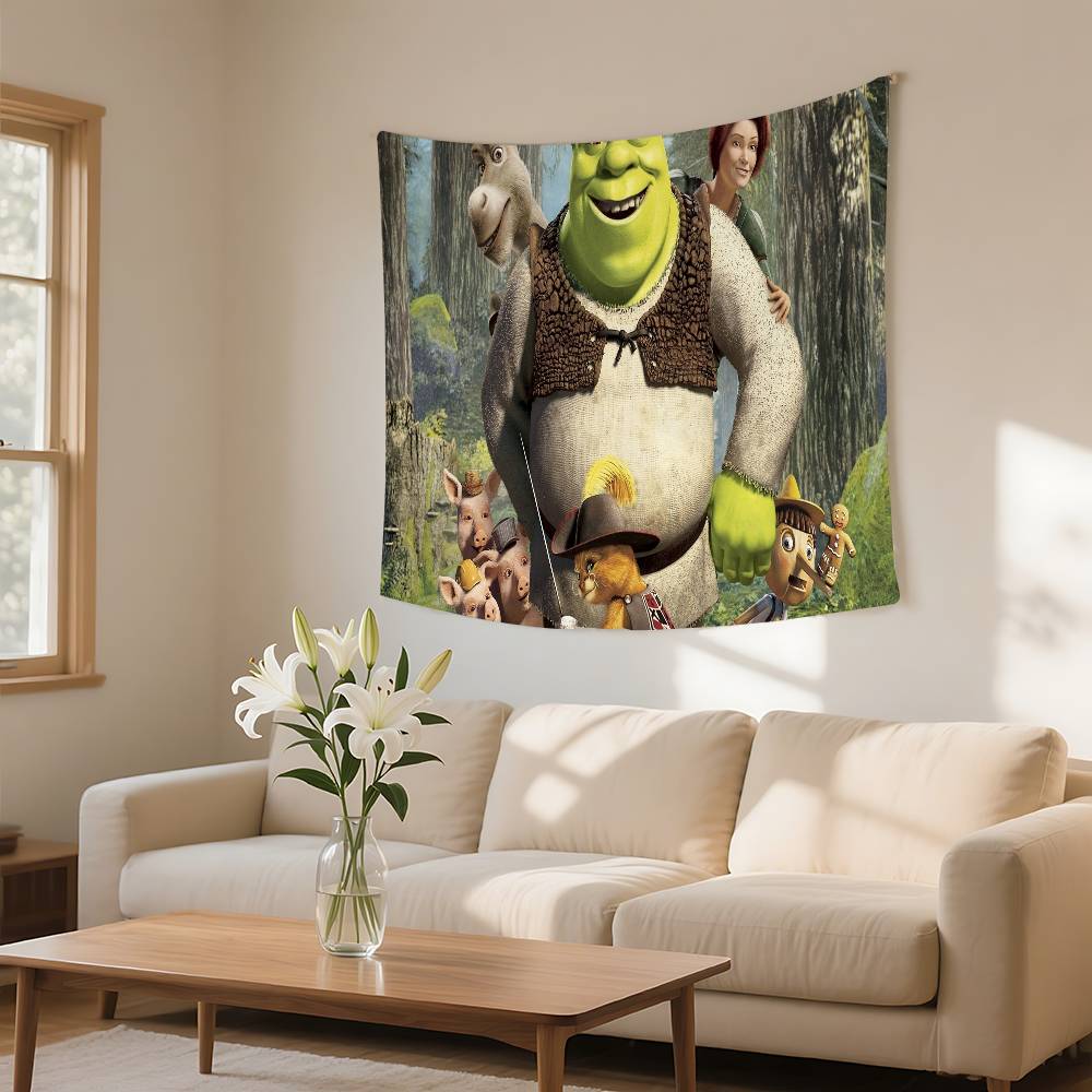 Funny Movie Sshrek Tapestry Wall Hanging Tapestry Art Deco Blanket Curtain Hanging At Home Bedroom Living Room Decor