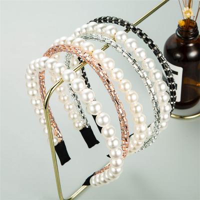 Pearl Women Girls Double Layer Hair Accessories Pearl Headband Hair Hoop Luxulry Hairband Girls Accessories