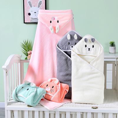 Baby Children Bath Towels Newborn Quilt Bag Towel Bag Quilt Coral Fleece Wrap Towel Embroidered Blanket Animal Eye Closed Hooded Cape