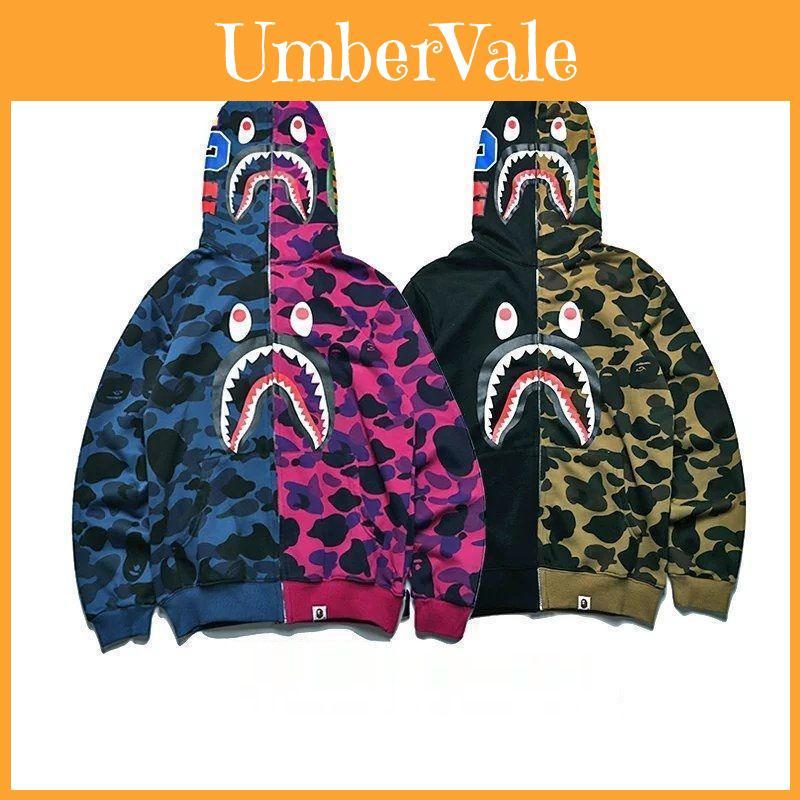 Trendy Shark Head Graphic Hoodie With Stylish Zip-up Design For Youthful Fashion Enthusiasts In Fall