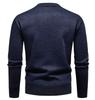 Men's Velvet-Lined Knit Sweater - Warm Autumn/Winter Round Neck for Middle-Aged Dads
