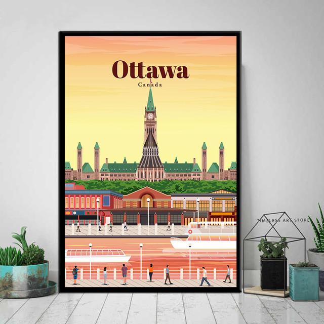 Tokio Ottawa Praha Mapa města Sydney Vintage Vintage Cestování Klasický plakát olejomalba Domácí obývací pokoj