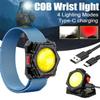 USB Rechargeable Wrist Flashlight 90°Rotatable COB Light Waterproof Running Lights 4 Lightting Modes Outdoor Adventure Lamp