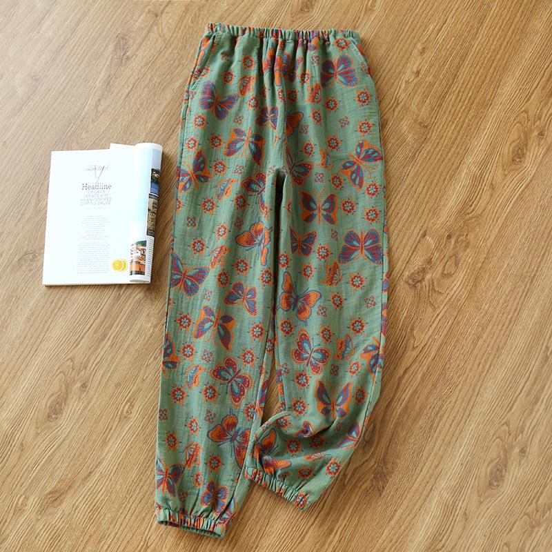 Women's Summer Cotton Mosquito-Proof Gauze Sleep Pants