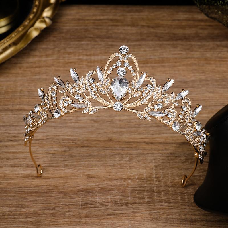 

Свадебная корона ювелирные изделия ретро тиара сплав черный горный хрусталь повязка на голову аксессуары на день рождения аксессуары для короны на Хэллоуин