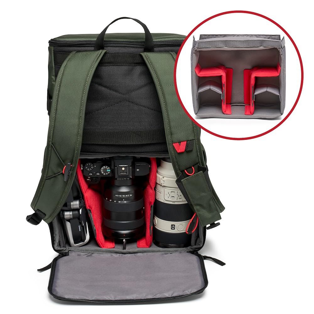 Kamerarucksack Street Slim Backpack 12L Dunkelgrün bietet Platz für 14 Zoll Laptop MB [Manfrotto] MS2-BP