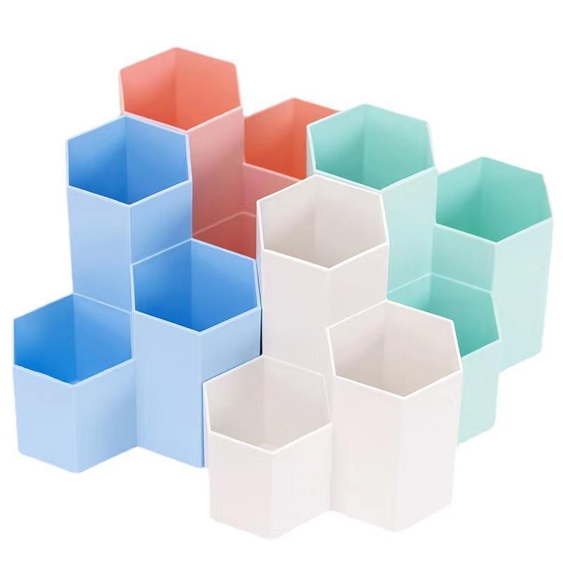 Candy Color Simple Cute Large Capacity Desktop Pen Holder Stationery Storage Box 1pcs