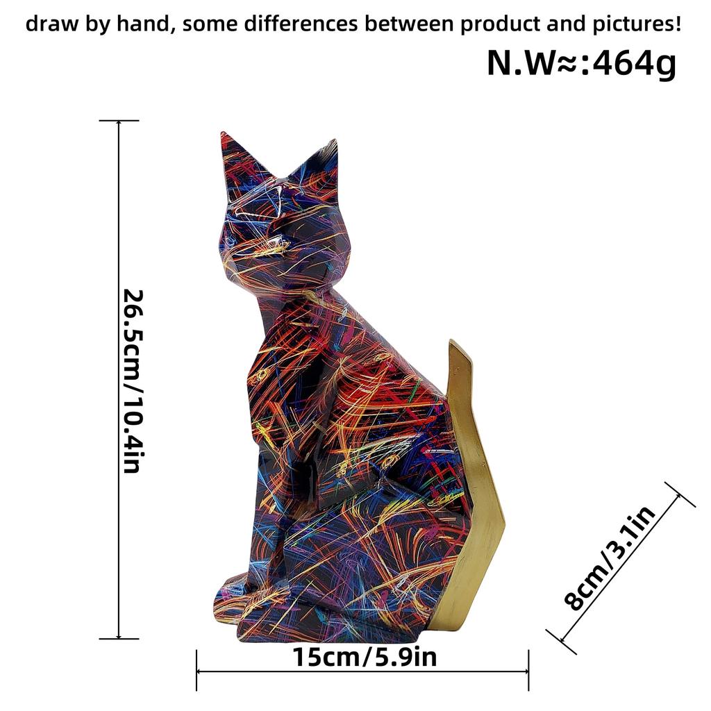 European Creative Geometric Cat Animal Ornaments Home Wine Cabinet Office Desktop Decoration Decoration Handicraft Gift