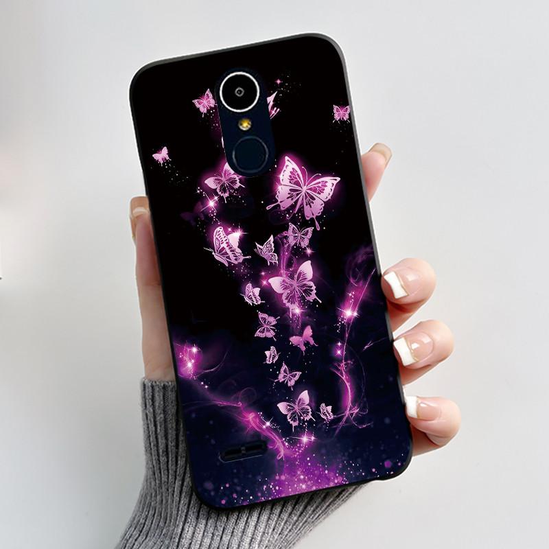 Hülle Für LG K8 2017/LG K8 2018/LG K9 2018 Weiches Silikon Schwarzes Gehäuse Für LG K10 2016/LG K10 2017 Hülle Niedliche Blume Cartoon Hülle