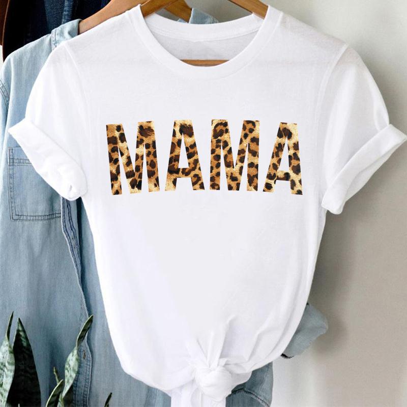 Damen T-Shirt Süße Familienkleidung Lässiges Print-T-Shirt Mama Mutter Mama Oberteil Sommer Mode Kurzarm Dame Weibliches Grafik-T-Shirt