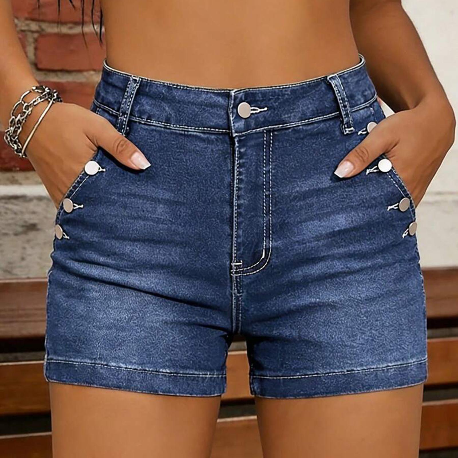 

Ladies Casual Versatile Fashionable Denim Shorts L синий
