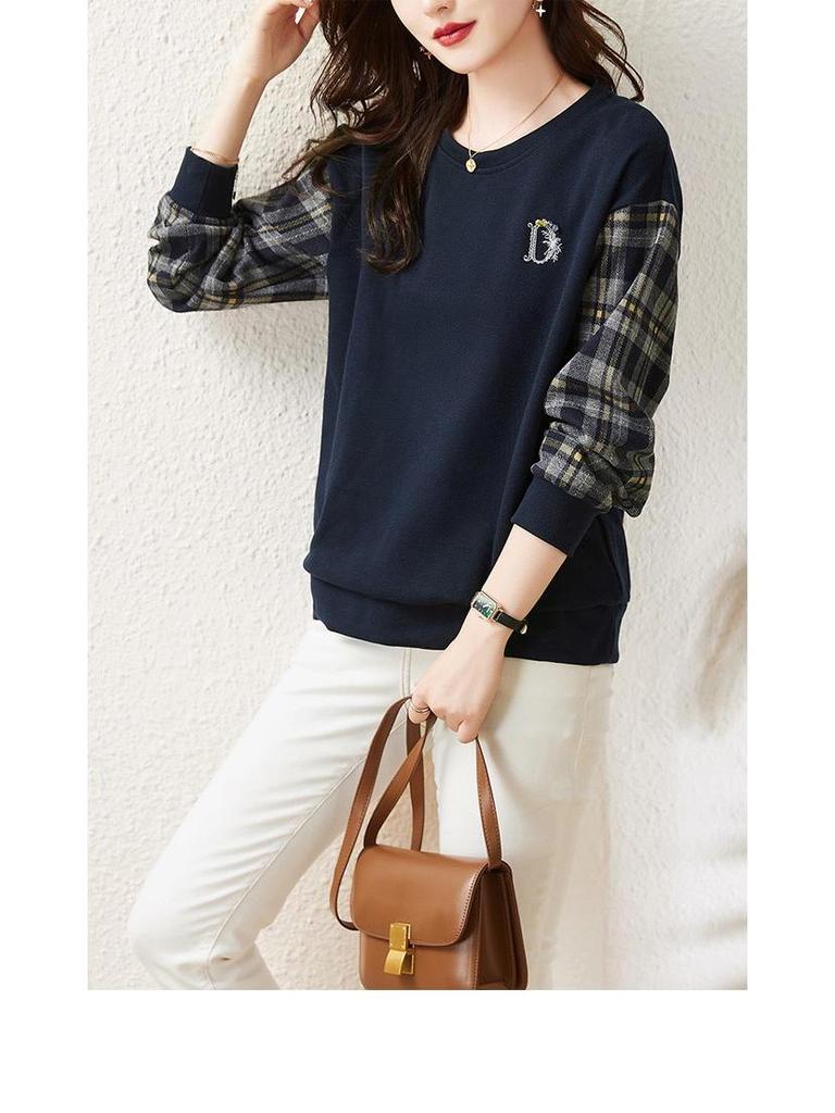 Women's Hoodless Sweatshirt: Stylish Long-Sleeved Top for Spring, Autumn & Winter 2023 - Large & Petite Sizes Available