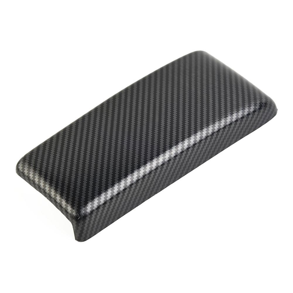 Panel Cover Center Armrest Box 2Pcs ABS Carbon Fiber Black High Quality 2Pcs ABS Carbon Fiber Car Center Armrest Box Panel Cover