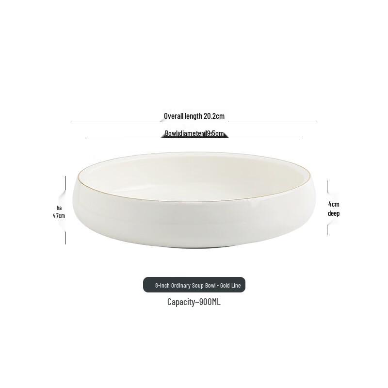 Nordic Style Ceramic Deep Serving Bowl