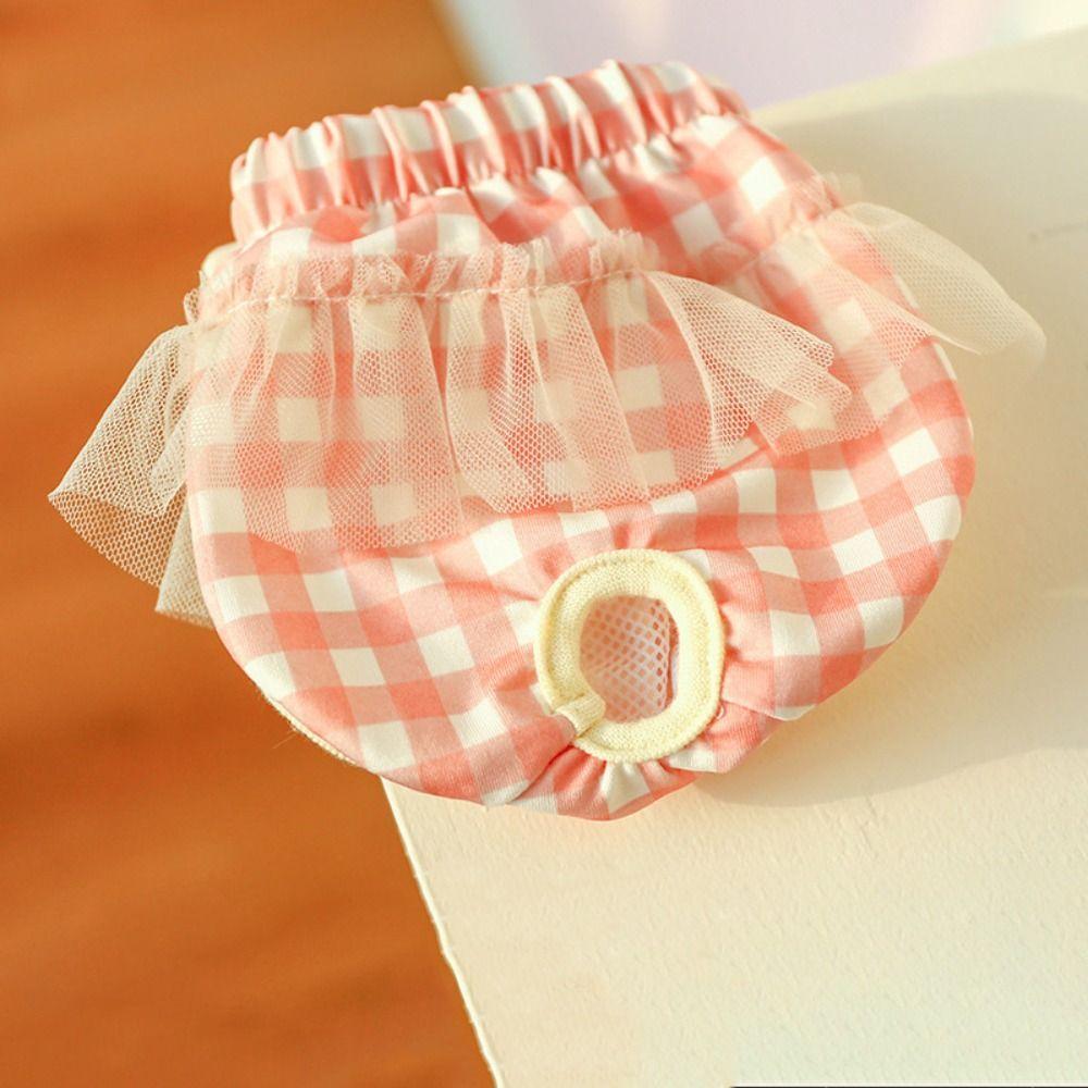 Breathable Dog Physiological Pants Plaid Dog Diaper Dog Shorts Dog Menstrual Pants Camp