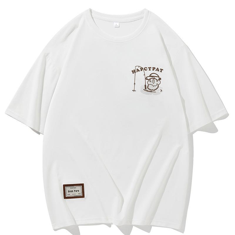 Round Neck T-shirt, Plus Size Short Sleeved T-shirt, Men's Summer Round Neck Half Sleeved T-shirt, Men's Loose T-shirt