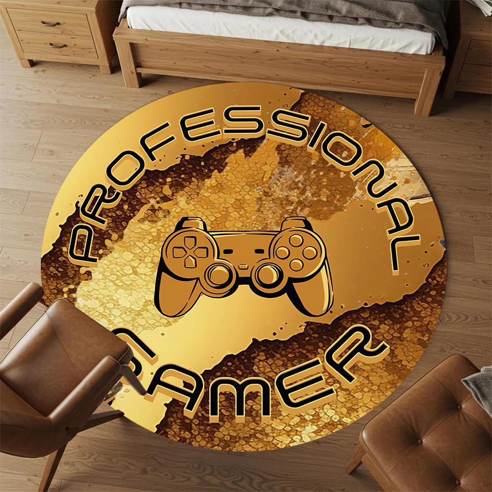 1pc Professional Gamer Round Chair mat Area Rug - Non-Slip, Floor Mat for Office, Bedroom, and Indoor Decor c1118141