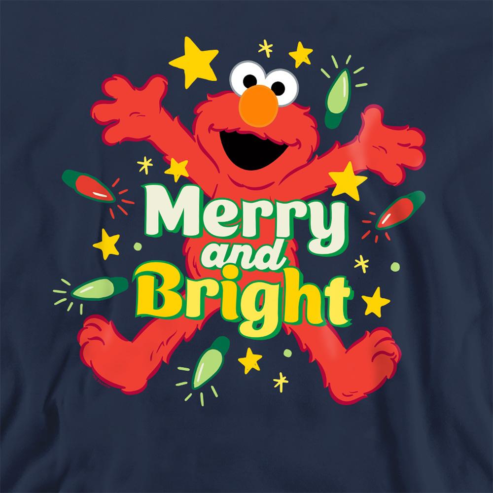 Sesame Street Unisex Adult Merry And Bright Elmo Christmas Sweatshirt