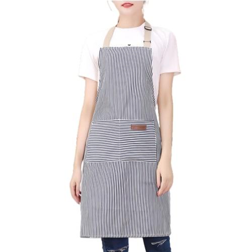 Thougthings Forkle for menn og kvinner, Justerbar nakkestropp, Stripete, Enkelt, Stilig, Store størrelser, Flekkbestandig, Rynkebestandig, Unisex for hus