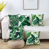 4Pcs Cushion Cover with Zipper Tropical Plants Print for Sofa Couch Car Cushion Square Pillowcase Home Decorative