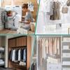 Hanger Stacker Organizer Stand, White Portable Hanger Holder Laundry Room Organization Hanger Rack Storage