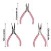 3pcs Clamp Pink Jewelry Pliers Round Nose Needle Nose Pliers Set Diagonal Nose Carbon Steel DIY Tools Jewelry Making