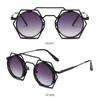 Punk Style Retro Sunglasses Hexagonal Black Shades Glasses Beach Eyewear  for Women Men