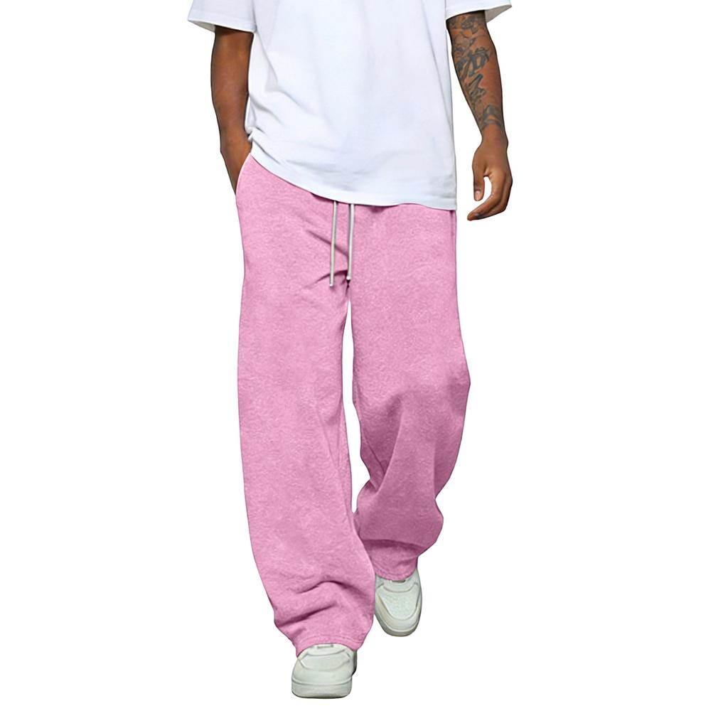 Men's Color Loose Wide Leg Sweatpants Men's Casual Fashion Sweatpants