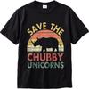 Vintage Summer Men Tshirt Save The Chubby Unicorns Short Sleeve Printed Round Neck Tee Shirt Men Cotton Tshirt Fashion Tops
