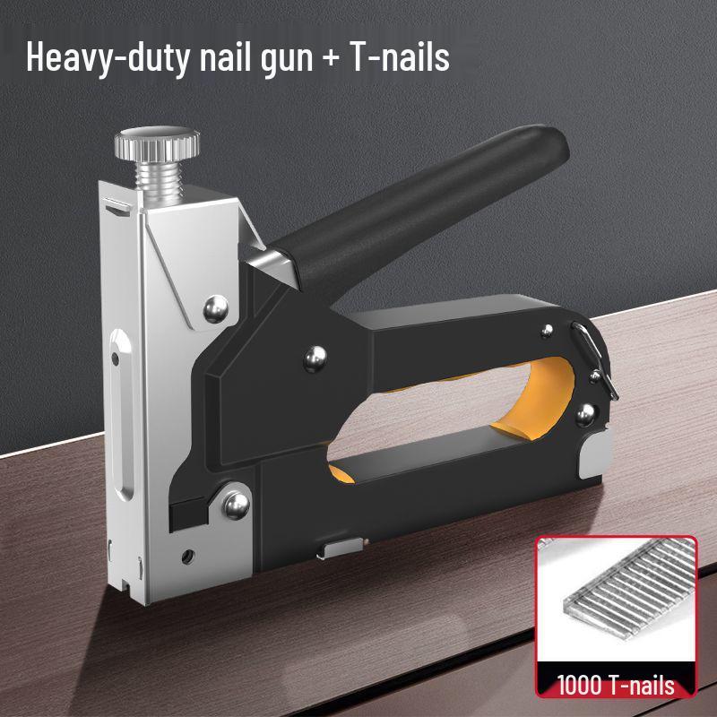 Three-in-One Handheld Woodworking Staple and Brad Nailer for Cabinets and Sofas