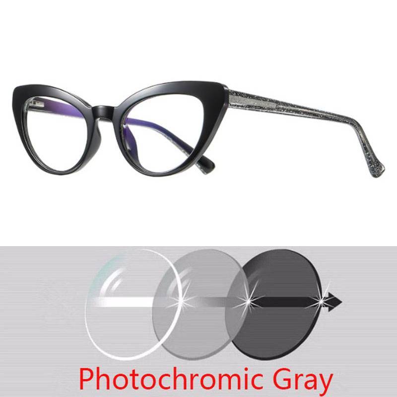 Ochelari Mici Femei Stil Cat Eyes Lentile de Corecție  -0.5 -0.75 Până la -6.0 Margine Strălucitoare Hipermetropie +0.5 +0.75 Până la +6.0