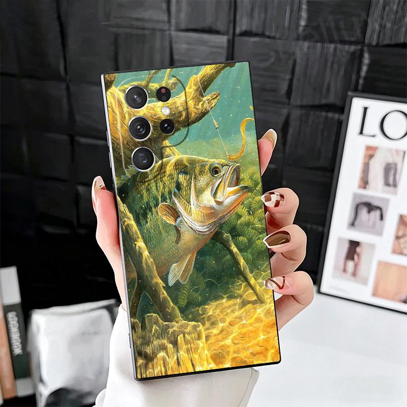 

Carp Fish Fishing Rod Soft Phone Case for Samsung Galaxy S26 S25 Edge S24 Ultra S23 Plus S22 S21 FE S20 Black Cover Back Shell Samsung S20