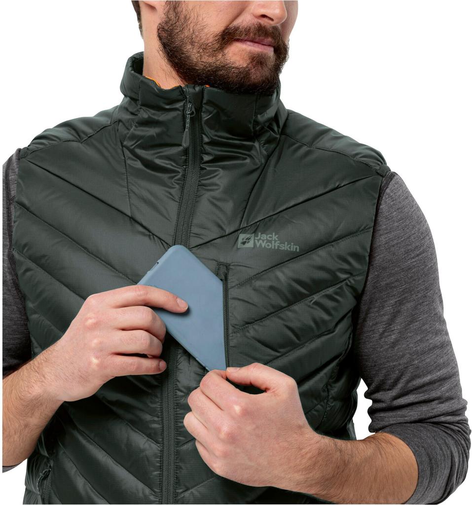 Куртка Jack Wolfskin Passamani Down Vest M черная олива