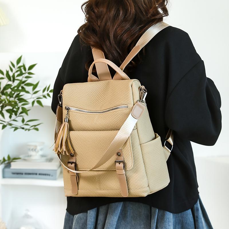 Vintage Large Capacity Backpack Women's Travel Shoulder Bag Handbag Three-purpose Bag
