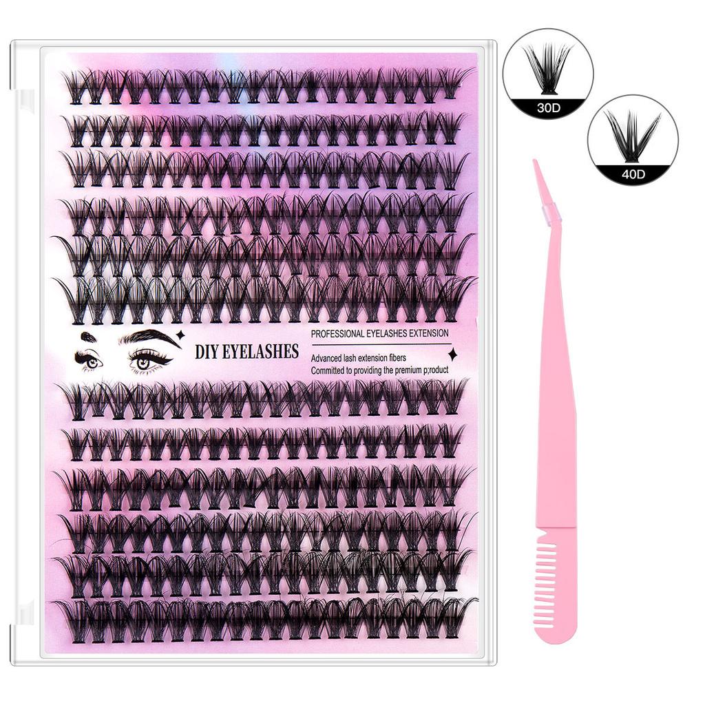 Diy Segmented False Eyelashes 12 Rows Large Capacity Glue Tweezers Set Combination Eyelashes