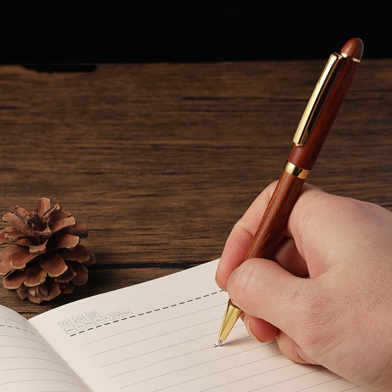 Business office calligraphy wooden signature pen, smooth writing, office and school stationery supplies Ballpoint Pens