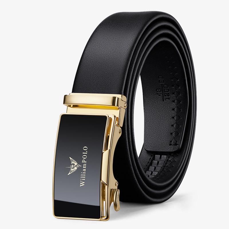 Emperor Paul Men s Genuine Leather Automatic Buckle Belt - New Style Business Casual. 115 cm