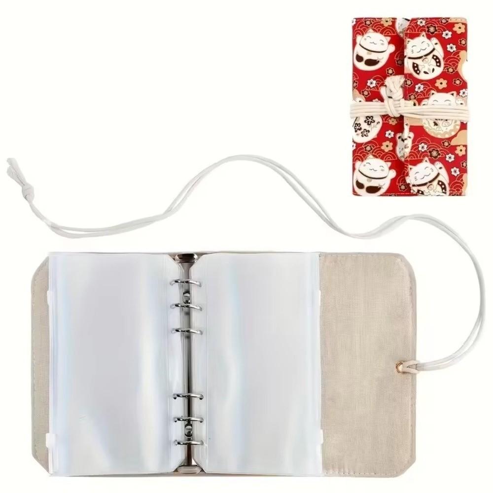 Zippered Binder Pocket Detachable Ring Needle Storage Bag 6 Hole PVC 12 Zippered Pocket Knitting Needle Case