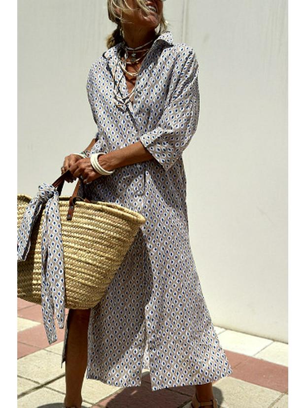 

Striped Shirt, Split Skirt, Split Dress XS сірий колір