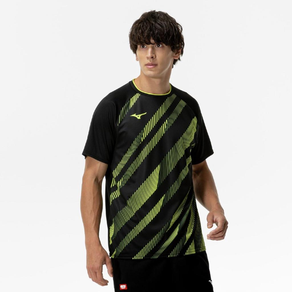 Table Tennis Game Short JTTA Size M Wear, Shirt, Sleeve, Approved, Sweat-wicking, Quick-drying, Unisex, 82JAC102, Black/Yellow,