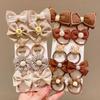 10pcs High Elastic Rubber Bands Cute Bow Hair Ties High Quality Flower Headbands  for Kids
