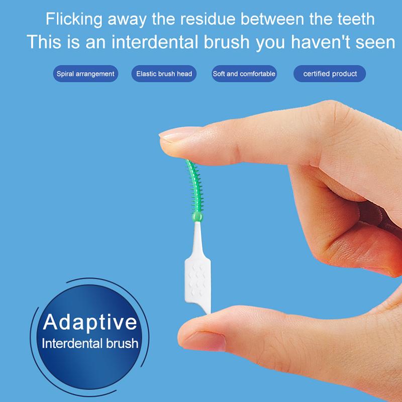 Interdental Silicone Brushes  Dental Toothpicks With Thread Oral Cleaning Tools