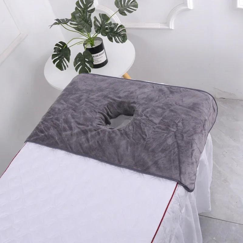 40*80cm Thickened Beauty SPA Massage Table Planking Face Towel with Hole Bed Bandana