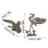 Elegant Brass Flying Crane Figurine Vintage Style Animal Home Decor Office Gift Detailed Feathers Comb Table Ornament Tea Pet